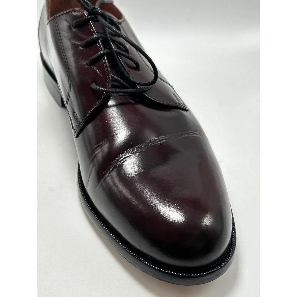 Bostonian Derby Shoes Mens 10 Burgundy Leather Plain Toe Dress Shoes